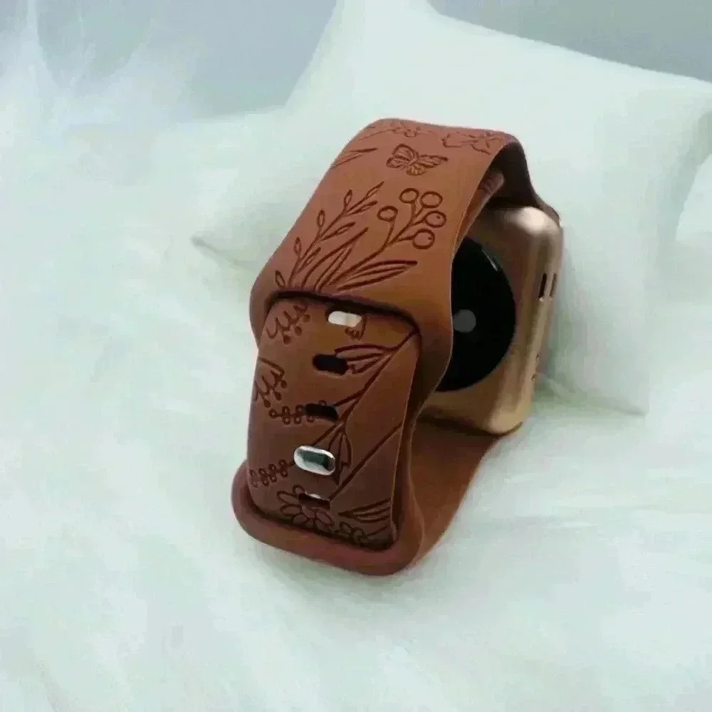 New Floral  Fall Design Apple Watch Bands  42mm 44mm 45mm 49mm Brown